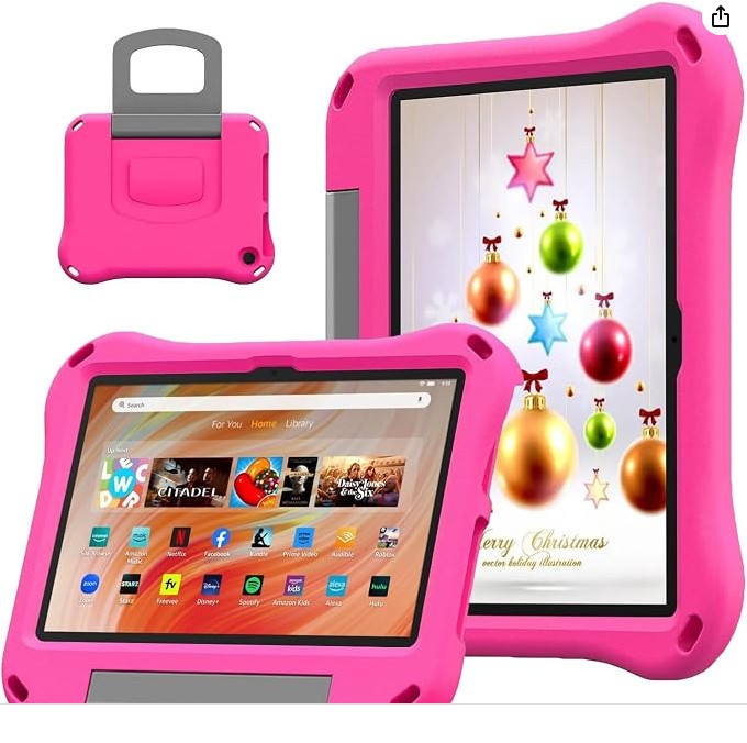 Amazon Fire HD 10 tablet Case for Kids(11th/13th Generation, 2021/2023 Release),Lightweight Shockproof Kid-Proof with Stand for Amazon Kindle Fire HD 10/Plus/Kids/Pro Tablet,Rose
